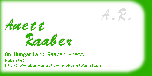 anett raaber business card